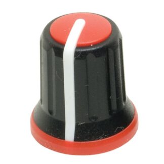 1x formula sound PM100 rotary knob fit 6mm splined shaft. Black / Red.